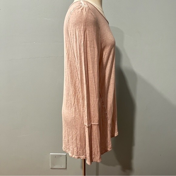 Crosby Washed Pink Scoop Neck Long Sleeve Top Size XL - Picture 2 of 10